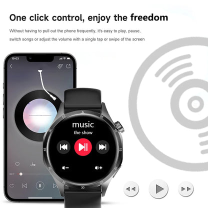 2025 New Mens Smart Watch 360 * 360 Bluetooth Call Smartwatch AMOLED Screen GPS Smart Watches NFC Waterproof Smart Watch for Men