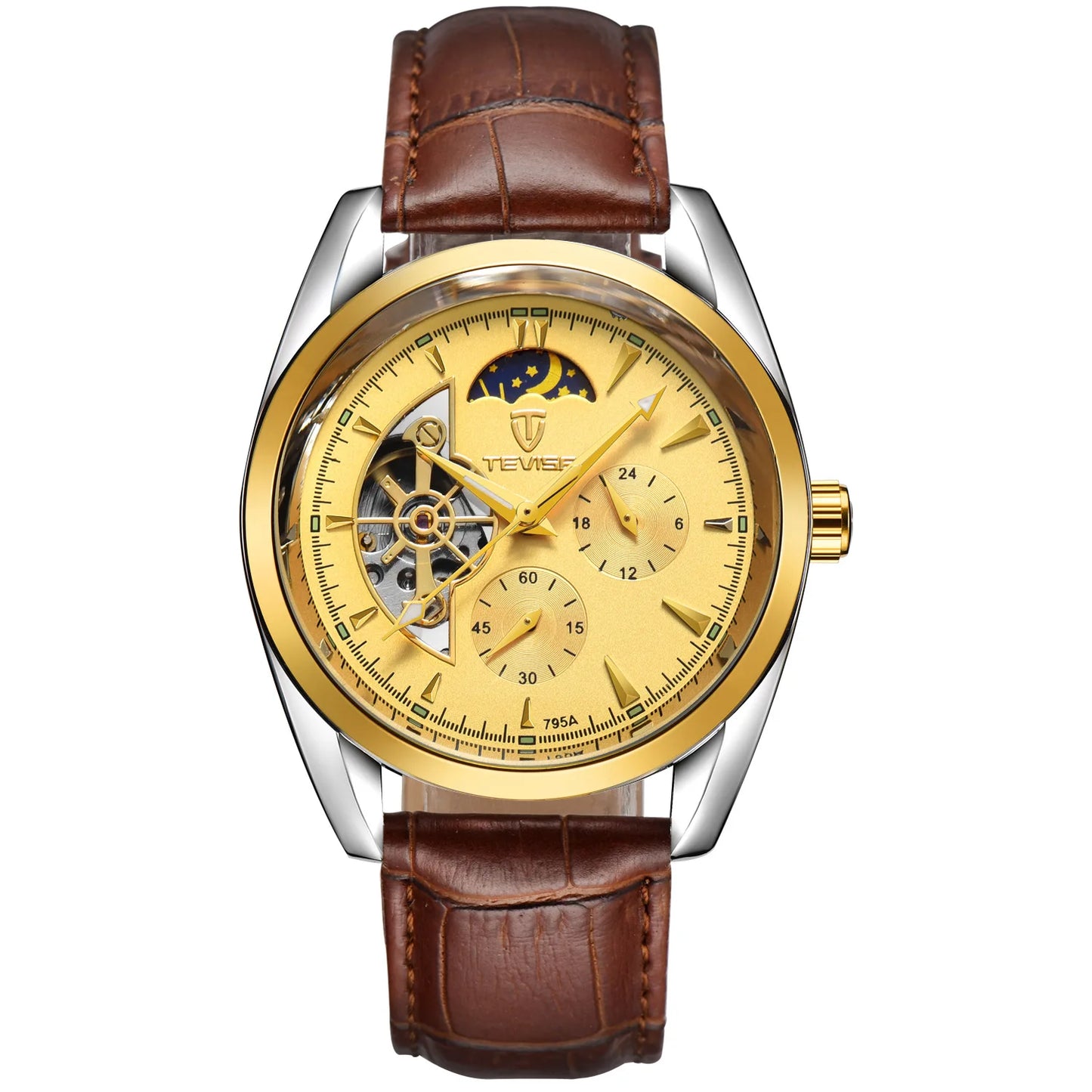 Relogio Masculino Tevise Mens Watches Top Brand Luxury Tourbillon Automatic Mechanical Watch Men Full Steel Waterproof Watches