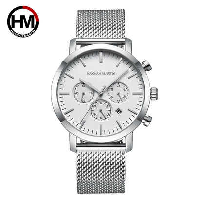 Men Watches Top Brand Fashion Multifunction Small Dial Stainless Steel Mesh Business Waterproof Wrist Watches Relogio Masculino