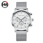 Men Watches Top Brand Fashion Multifunction Small Dial Stainless Steel Mesh Business Waterproof Wrist Watches Relogio Masculino
