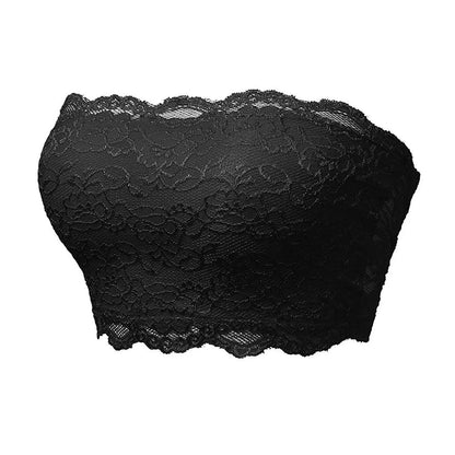 Women Lace Tube Top Ladies Seamless Lingerie Lace Chest Wrapped Underwear Sexy Tube Top Solid Bandeau Underwear Female Bralette 