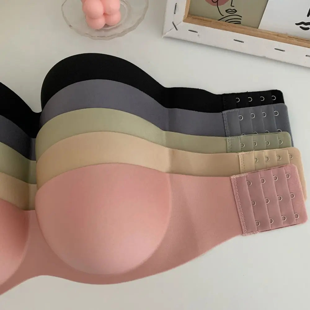 Bra NO Steel Ring Tube Top With Extension Belt Beauty Back Chest Wrap Without Straps Bralette Sexy Strapless Bra Women Bras