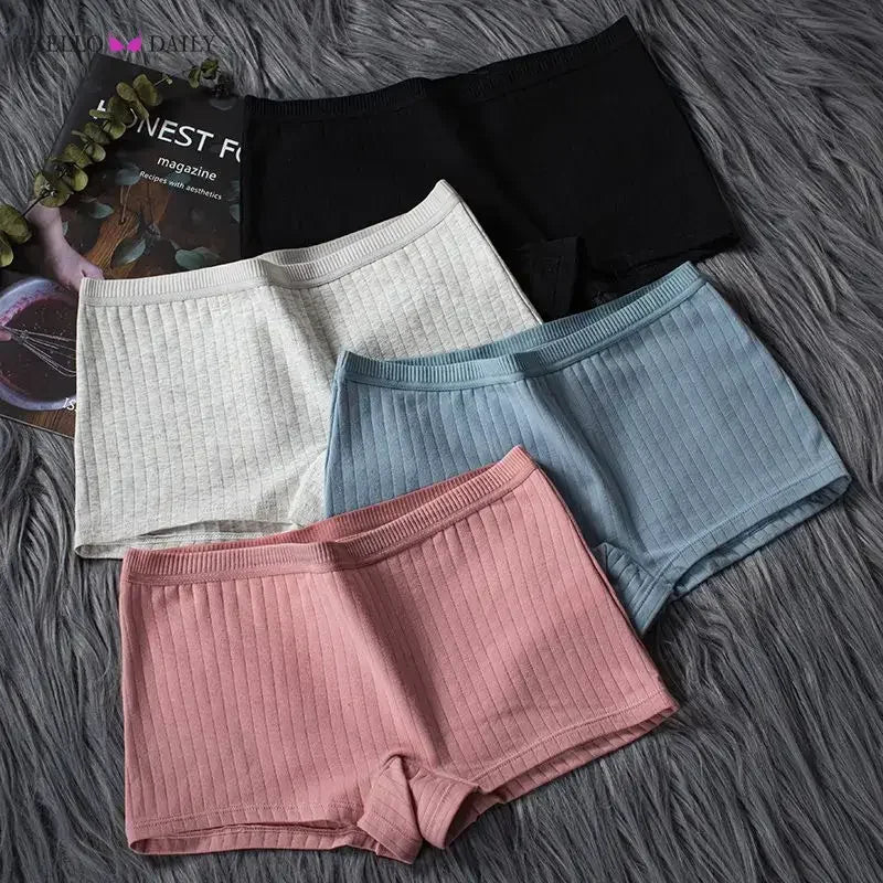 Women Boxers Underwear Cotton Ladies Safety Pants Female Seamless Underpants Solid Cozy Sexy Lingerie Трусы Женские