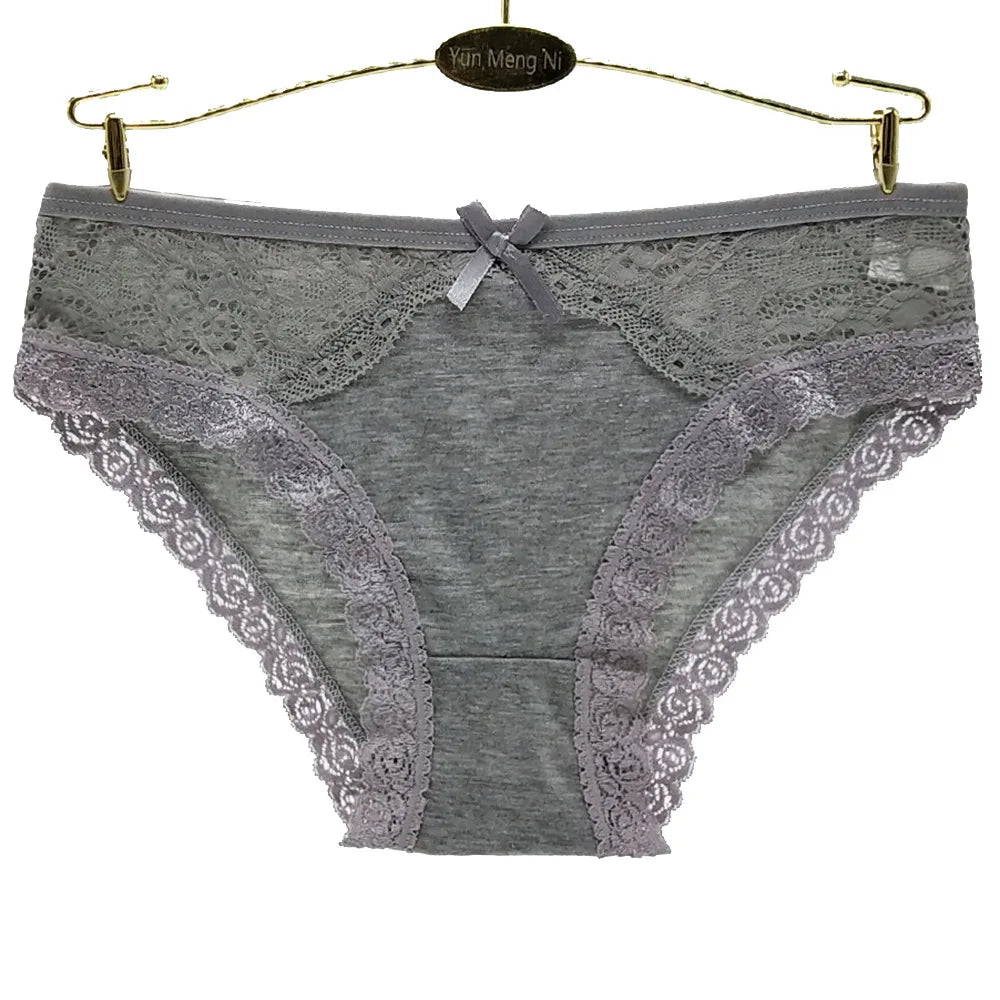 Women Underwear Cotton Sexy Lace Ladies Knickers Panties Low Waist Everyday Briefs 5 pcs/lot