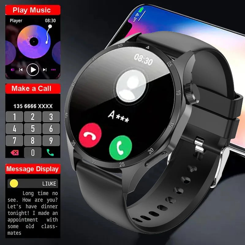 2025 New Mens Smart Watch 360 * 360 Bluetooth Call Smartwatch AMOLED Screen GPS Smart Watches NFC Waterproof Smart Watch for Men