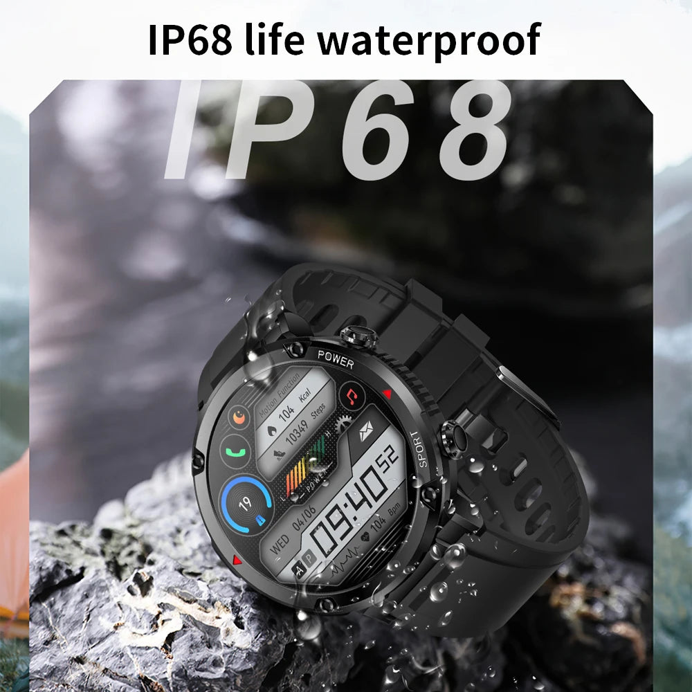 Smart Watch 1.6inch 400*400 Round Screen Bluetooth Call Heart Rate Hi-Fi Speakers IP68 Waterproof Sport Tracket Smartwatch