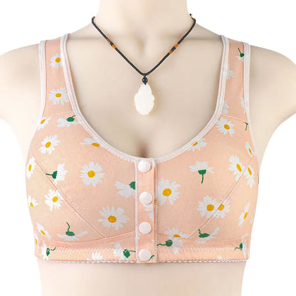 Bra For Women Wire Free Bra Cotton Underwear Front Closure Brassiere Women's Lingerie Large Bust 50 52 BCD Cup