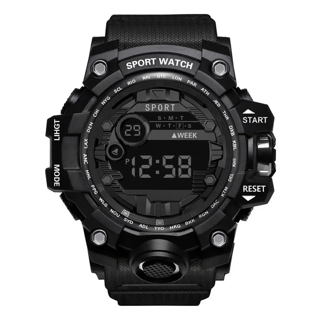 2024 New leisure multifunctional electronic watch for men simple waterproof sports date watches fashion Accessories