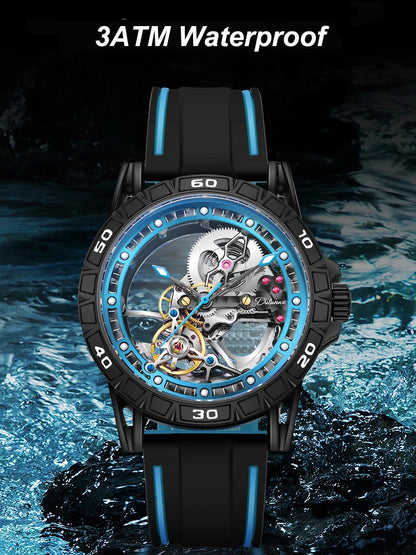 New Watches Mens Top Brand Luxury Automatic Mechanical Clock Casual Tourbillon Men Watch Sport Waterproof relogios masculino