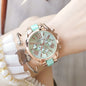 The New Watch Is Made of Ceramic Macaron Adhesive Alloy and Geneva Three Eyed Six Needle Decorative Women's Fashion Quartz