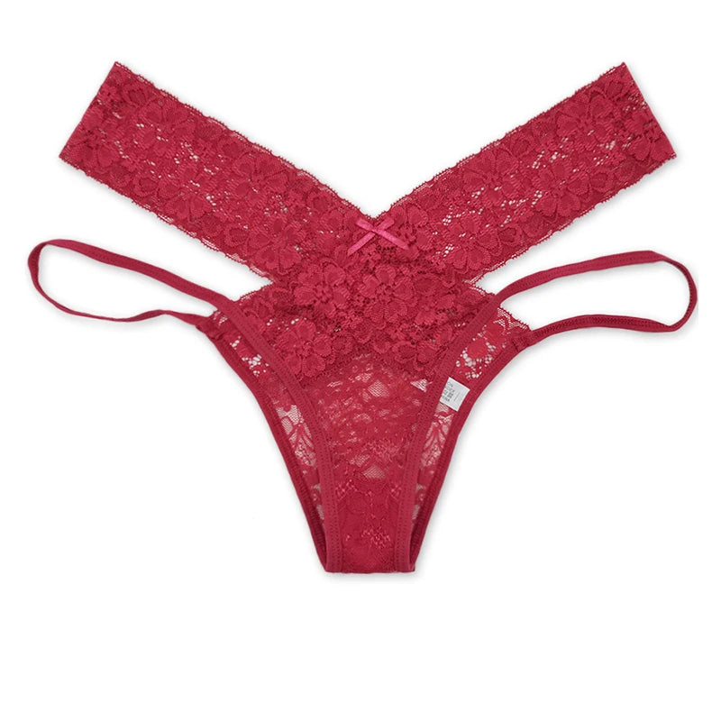 Sexy Lace Ladies Panties Low Waist Underwear Briefs Female Solid Color Underpants Breathable Hollow Out Seamless Lingerie