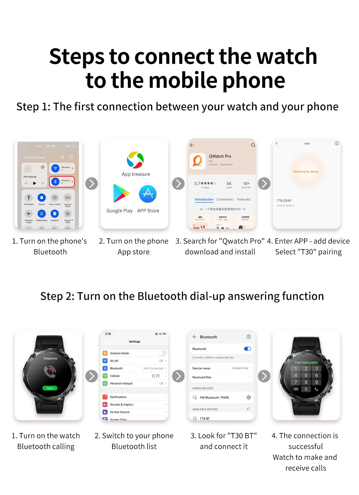 Smart Watch 1.6inch 400*400 Round Screen Bluetooth Call Heart Rate Hi-Fi Speakers IP68 Waterproof Sport Tracket Smartwatch