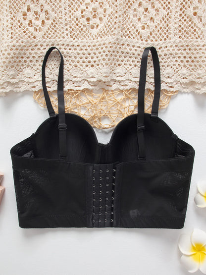 Breathable Bra Buckle Style Design Adjustable Size Solid Color Simplicity Elegant Comfortable New Shoulder Strap Gauze Bra