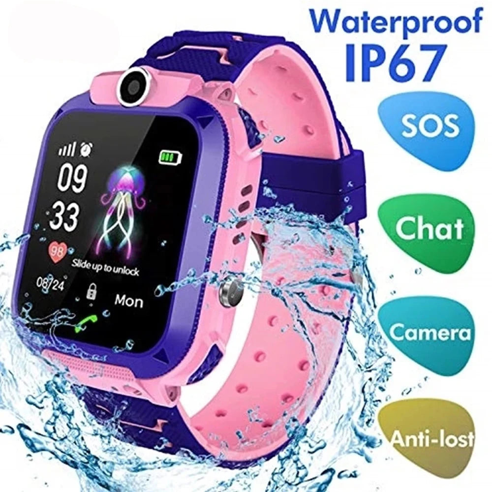 New Smart Watch For Kids Q12 Wristatch For Boys Girl Anti-lost Smartwatch Tracker Watch Wrist Mobile Camera Cell Phone Best Gift