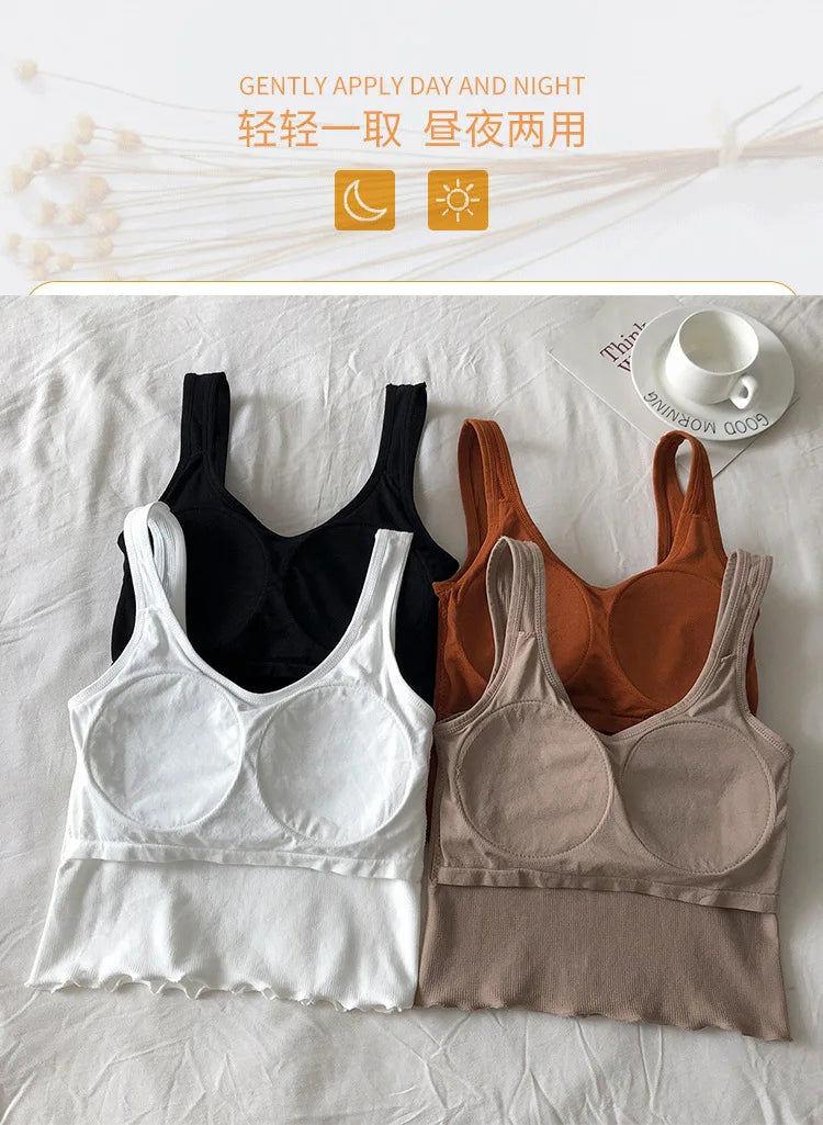 Cropped Tanks Ruffles Tube Top Women Bralette Crop Top Sexy Lingerie Bra Sports Underwear Fashion Ladies Street Tops Camisole