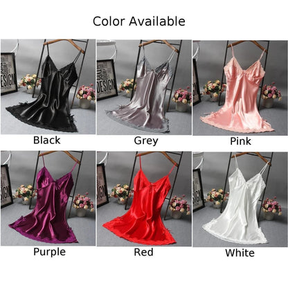 Sexy Lace Patchwork Nightwear Lingerie Nighty V Neck Wedding Dress Sleep Wear Nightdress Clothes Sexy Women's Nightgowns