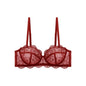 Bra of Women French Luxury Big Chest Appears Small Single Layer Ultra-thin Comfortable Gathering Sexy Lace Bra OWD6141