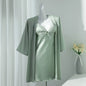 Lace Women Nighty Robe Set Rayon Bathrobe Gown Loungewear Sexy Nightgown Sleepwear Summer Kimono Home Dress