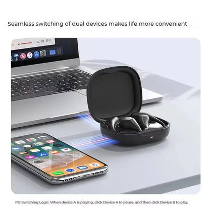 EarFun OpenJump Open-Ear Wireless Earbuds 4-mic AI Noise Cancellation IPX7 Waterproof Hi-Res LDAC Low Latency Earphone Custom