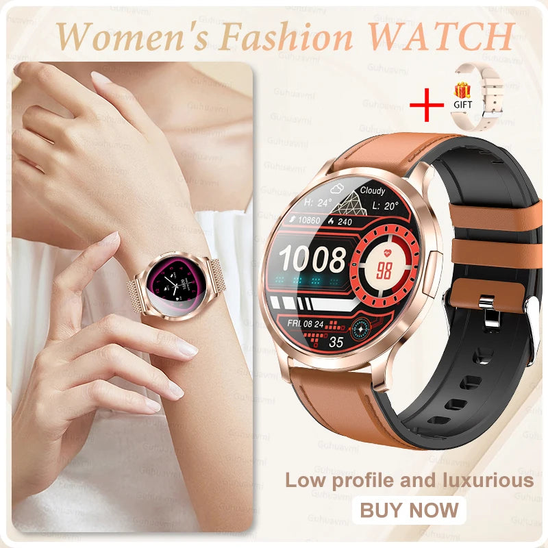 2025 New Smartwatch Women 1.32-inch AMOLED HD Screen Heart Rate Bluetooth Call IP68 Waterproof  Smart Men Watch For Android ios