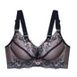 Bra Large Size Lace Bralette Back Four Row Adjustment Bra Thickened Upper Support Lace Top Support Gathering Bra for Women
