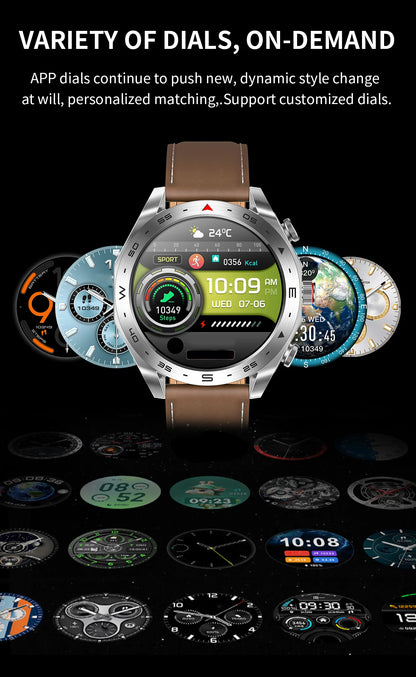 Men's super smart watch with 400mAh large battery and stainless steel body sturdy and durable with Bluetooth calling function