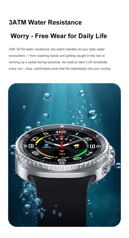 2025 NEW Smart Watch 8 Classic 46mm 1.43" AMOLED Screen IP68 Waterproof Sports Smartwatch BT Call Watch 7 Upgraded for Men Women