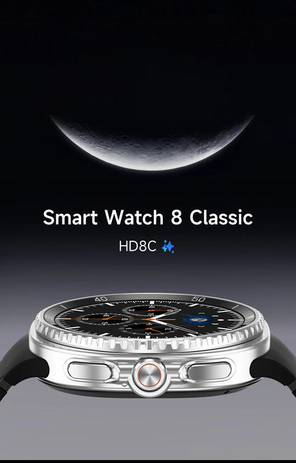 2025 NEW Smart Watch 8 Classic 46mm 1.43" AMOLED Screen IP68 Waterproof Sports Smartwatch BT Call Watch 7 Upgraded for Men Women