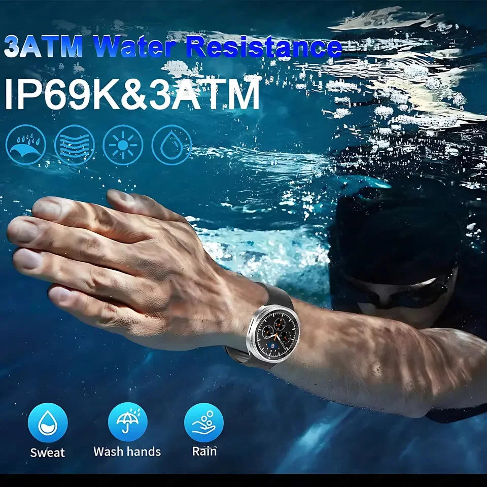 2025 NEW Smart Watch 8 Classic 46mm 1.43" AMOLED Screen IP68 Waterproof Sports Smartwatch BT Call Watch 7 Upgraded for Men Women