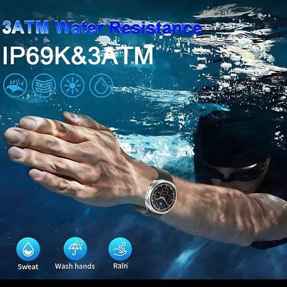 2025 NEW Smart Watch 8 Classic 46mm 1.43" AMOLED Screen IP68 Waterproof Sports Smartwatch BT Call Watch 7 Upgraded for Men Women