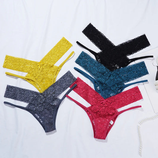 Sexy Lace Ladies Panties Low Waist Underwear Briefs Female Solid Color Underpants Breathable Hollow Out Seamless Lingerie