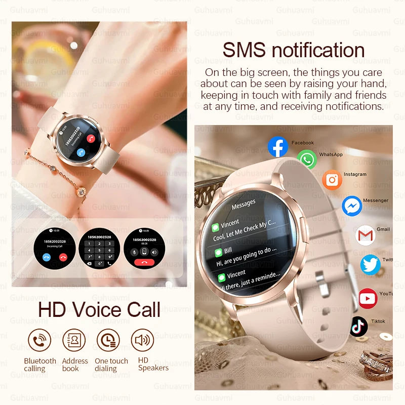 2025 New Smartwatch Women 1.32-inch AMOLED HD Screen Heart Rate Bluetooth Call IP68 Waterproof  Smart Men Watch For Android ios