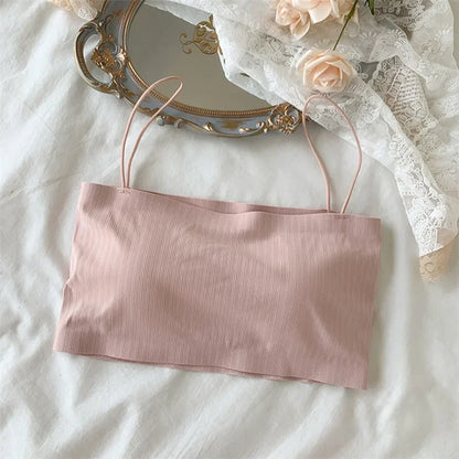 Women Sling Tube Top Sexy Bra Top Breathable Chest Pad Wearing Underwear Strapless Blouse Tube Top Bandeau