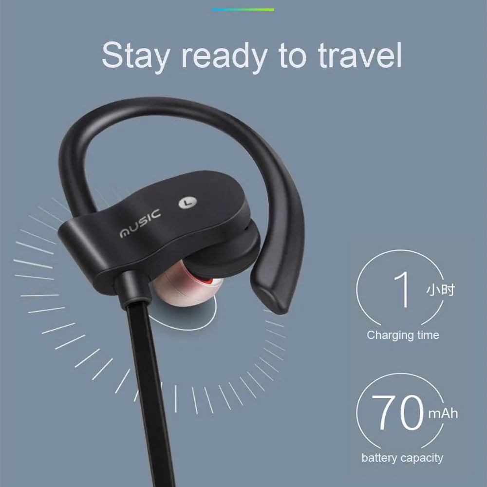 Bluetooth 4.1 Earphone Earloop Earbuds Stereo Bluetooth Headset Wireless Sport Earpiece Handsfree With Mic For Cell Smart Phones