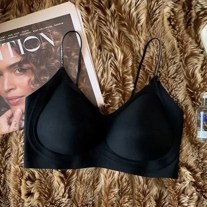 Women's Invisible Backless Tube Top with Liquid Foundation and No Steel Ring, Anti-sagging and Gathered Camisole Bra
