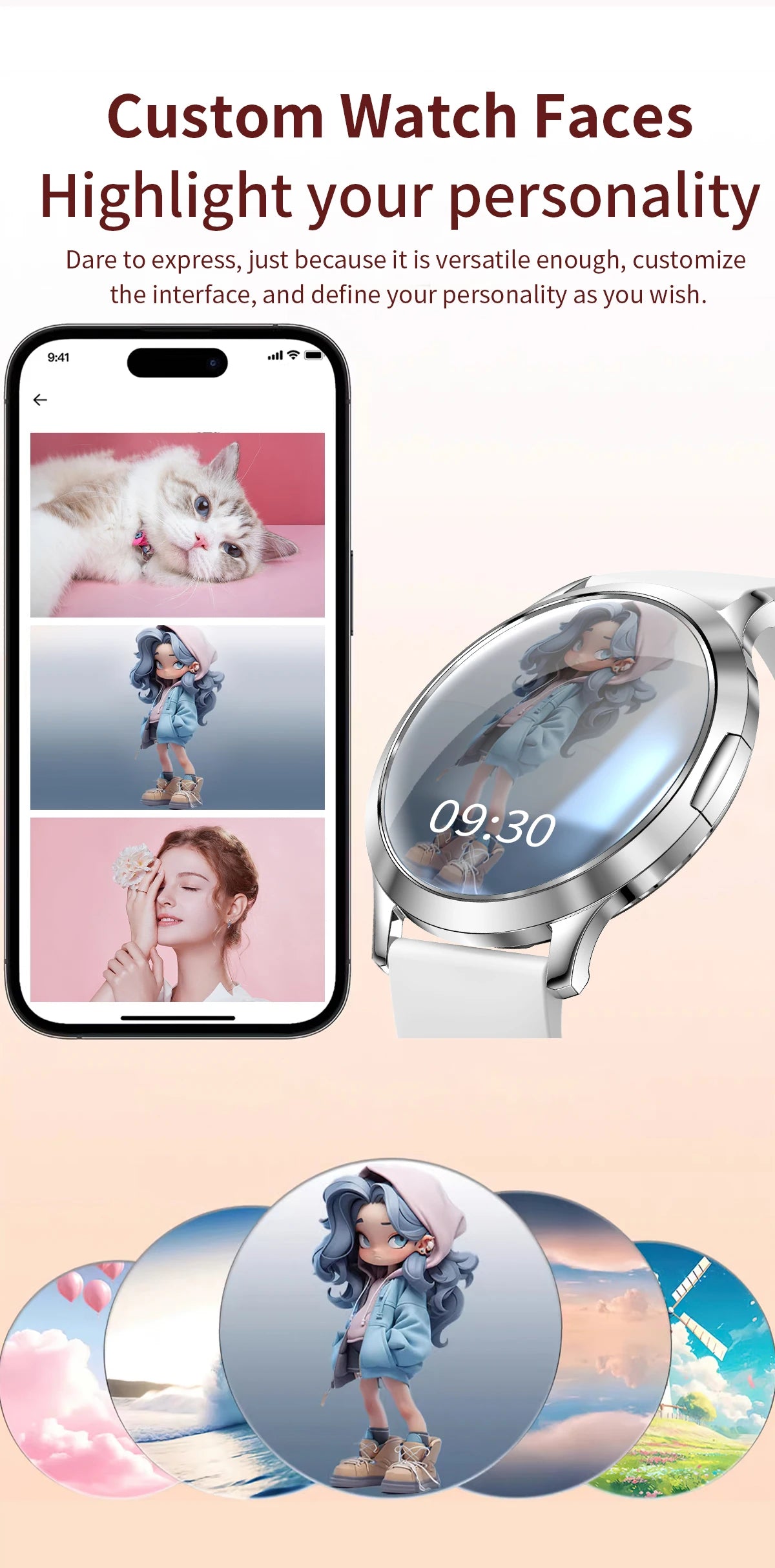 2025 New Smartwatch Women 1.32-inch AMOLED HD Screen Heart Rate Bluetooth Call IP68 Waterproof  Smart Men Watch For Android ios