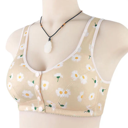 Bra For Women Wire Free Bra Cotton Underwear Front Closure Brassiere Women's Lingerie Large Bust 50 52 BCD Cup