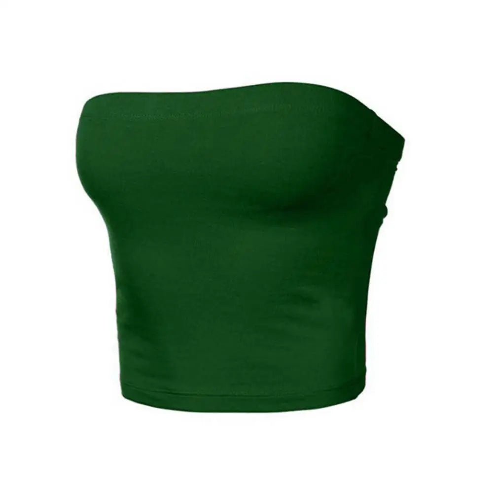 Women Sexy Strapless Tube Tops Off Shoulder Sleeveless Bustiers Crop Tops Backless Slim Fit Tank Vest Streetwear