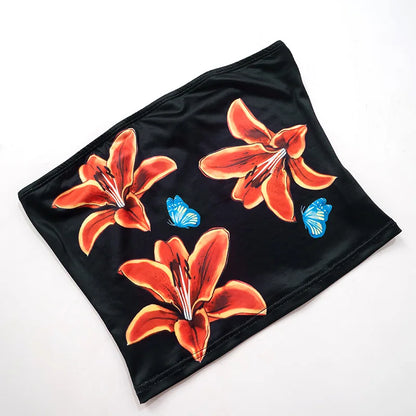 Sexy Tube Top Floral Print Bralette Mujer Mini Lenceria Femenina Ladies Bandeau Top Strapless Bra For Women Underwear Bustier
