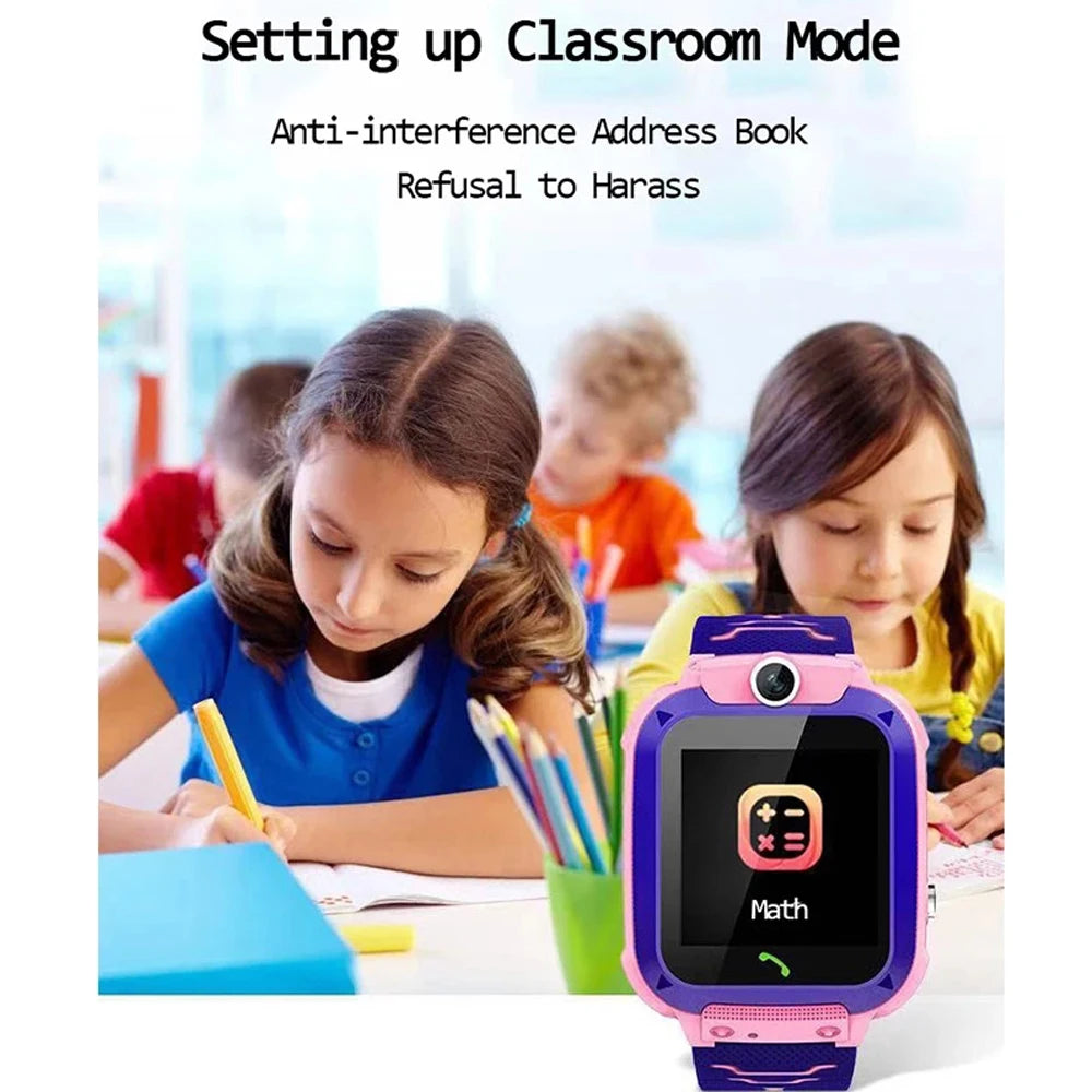 New Smart Watch For Kids Q12 Wristatch For Boys Girl Anti-lost Smartwatch Tracker Watch Wrist Mobile Camera Cell Phone Best Gift