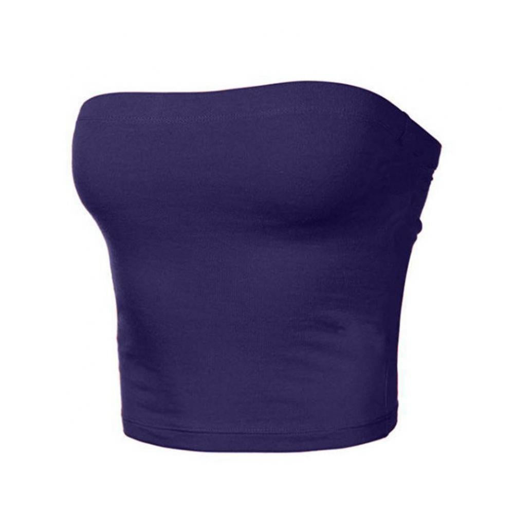Women Sexy Strapless Tube Tops Off Shoulder Sleeveless Bustiers Crop Tops Backless Slim Fit Tank Vest Streetwear