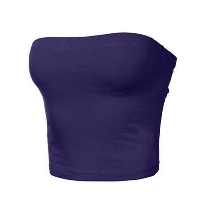 Women Sexy Strapless Tube Tops Off Shoulder Sleeveless Bustiers Crop Tops Backless Slim Fit Tank Vest Streetwear