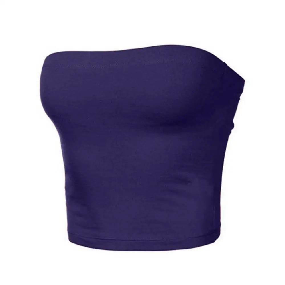 Women Sexy Strapless Tube Tops Off Shoulder Sleeveless Bustiers Crop Tops Backless Slim Fit Tank Vest Streetwear