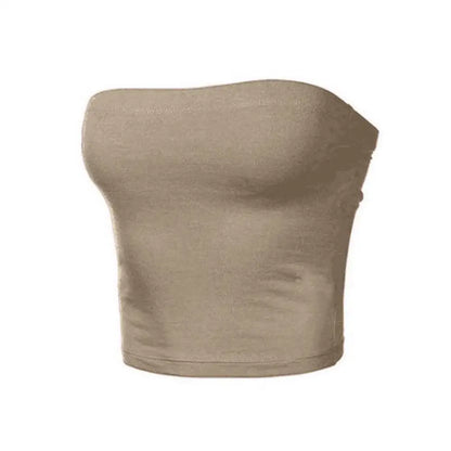 Women Sexy Strapless Tube Tops Off Shoulder Sleeveless Bustiers Crop Tops Backless Slim Fit Tank Vest Streetwear