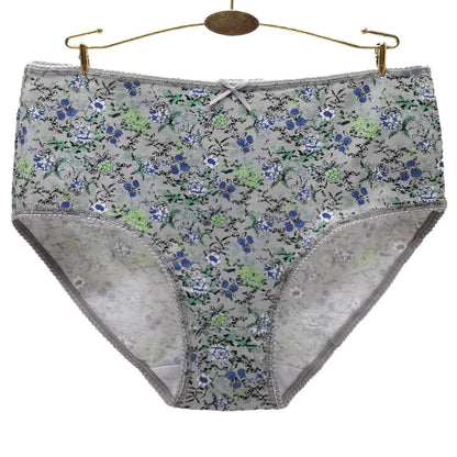 Woman Underwear Ladies Plus Size Briefs Print Cotton Panties Sexy Underpants Comfortable Breathable Knicke 2xl 3xl 4xl 6 pcs/lot