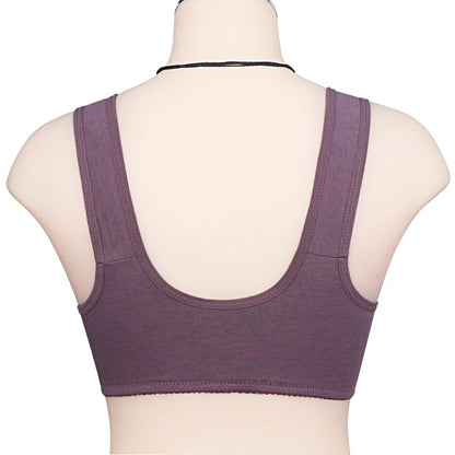 Bra Cotton Women Wire Free Bras Front Closure Brassiere Female Confortable Underwear Everyday Large Bust 52BC 50BC Cup