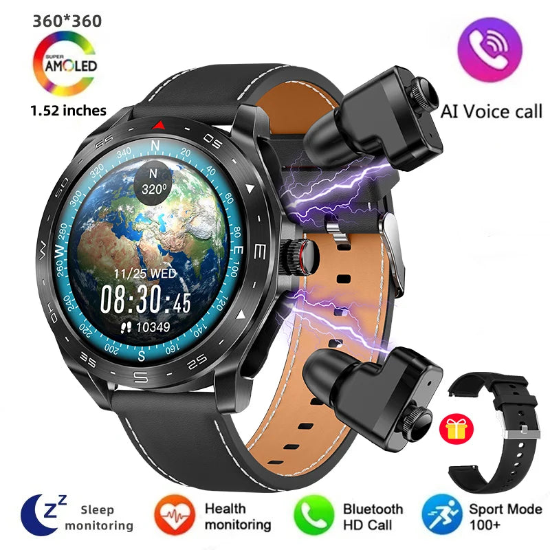 Men's super smart watch with 400mAh large battery and stainless steel body sturdy and durable with Bluetooth calling function