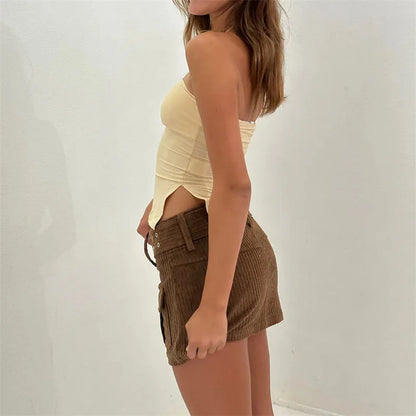Tube Tops Women y2k Clothing Solid Color Off Shoulder Strapless Sleeveless Bandeau 2000s Fairycore Clothes Streetwear