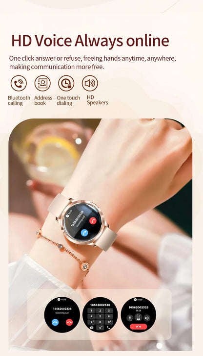 2025 New Smartwatch Women 1.32-inch AMOLED HD Screen Heart Rate Bluetooth Call IP68 Waterproof  Smart Men Watch For Android ios