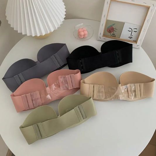 Bra NO Steel Ring Tube Top With Extension Belt Beauty Back Chest Wrap Without Straps Bralette Sexy Strapless Bra Women Bras